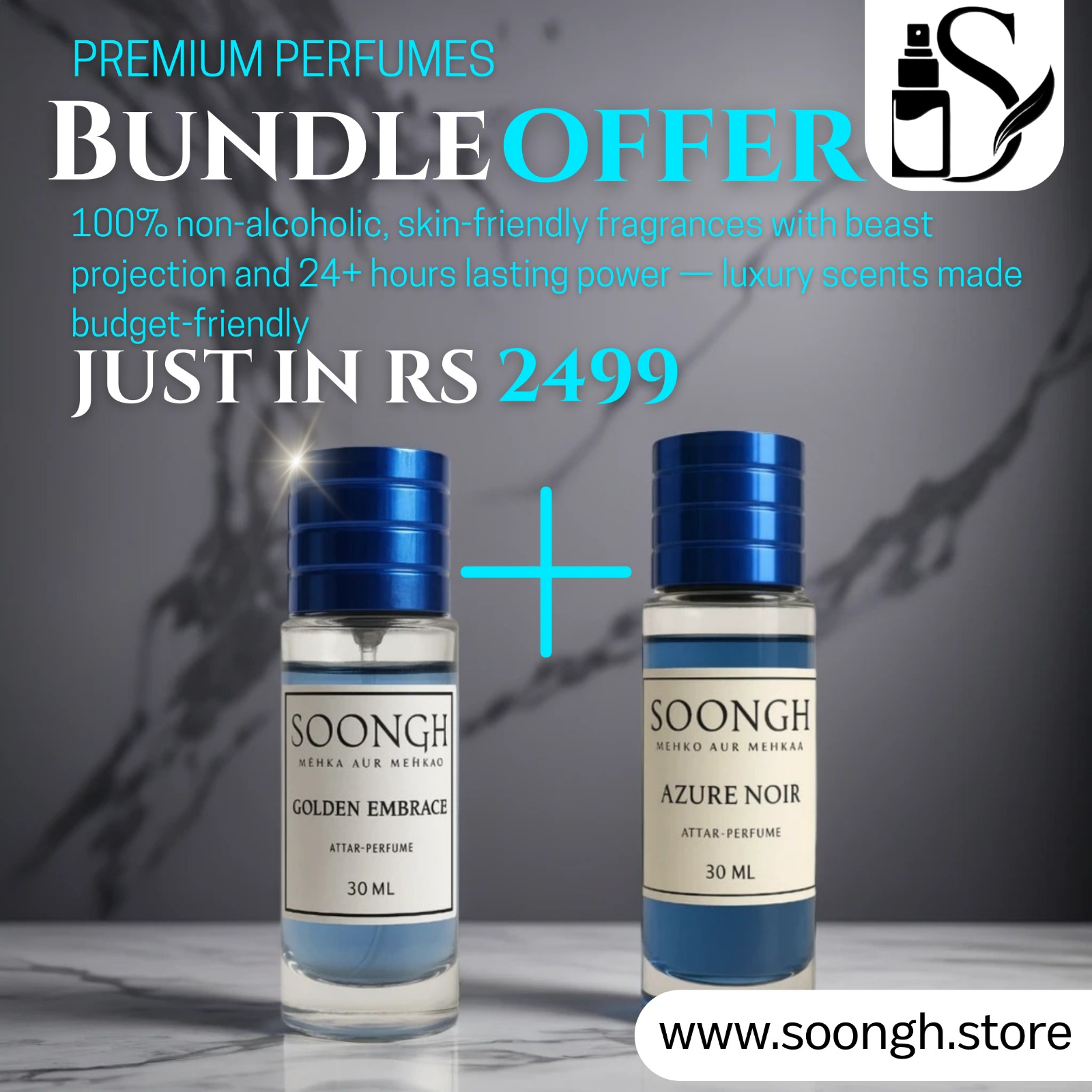 Soongh Premium Non-Alcoholic 30ml Perfume Bottles Bundle Offer in Pakistan